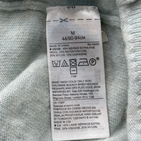 Banana Republic Mint Fine Italian Yarn Wool Cashmere Sweater w/ Back Tie Bows - Picture 7 of 7